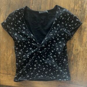 Brandy Melville Black Floral Women's Top